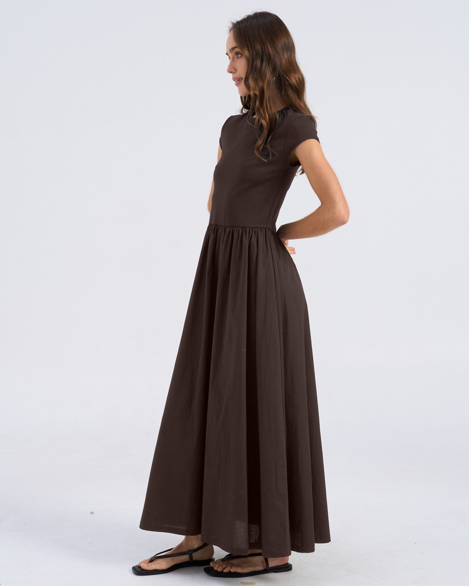 AWROSEMARY CAP SLEEVE MAXI DRESS